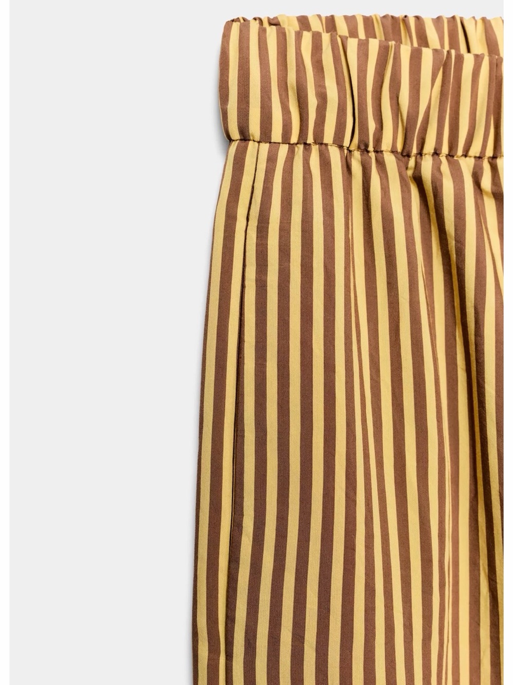 Zara Like New ZW Collection Striped Wide Leg Pants Yellow Brown Size Medium - Picture 4 of 4